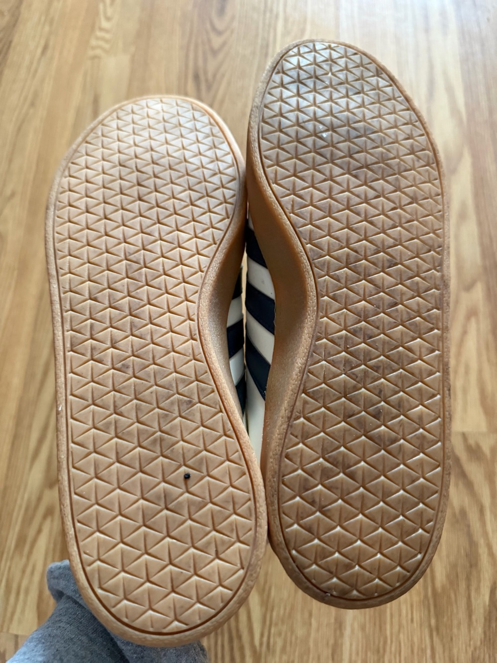 Adidas Cream & Navy Samba-Style Leather Sneakers - Picture 6 of 6